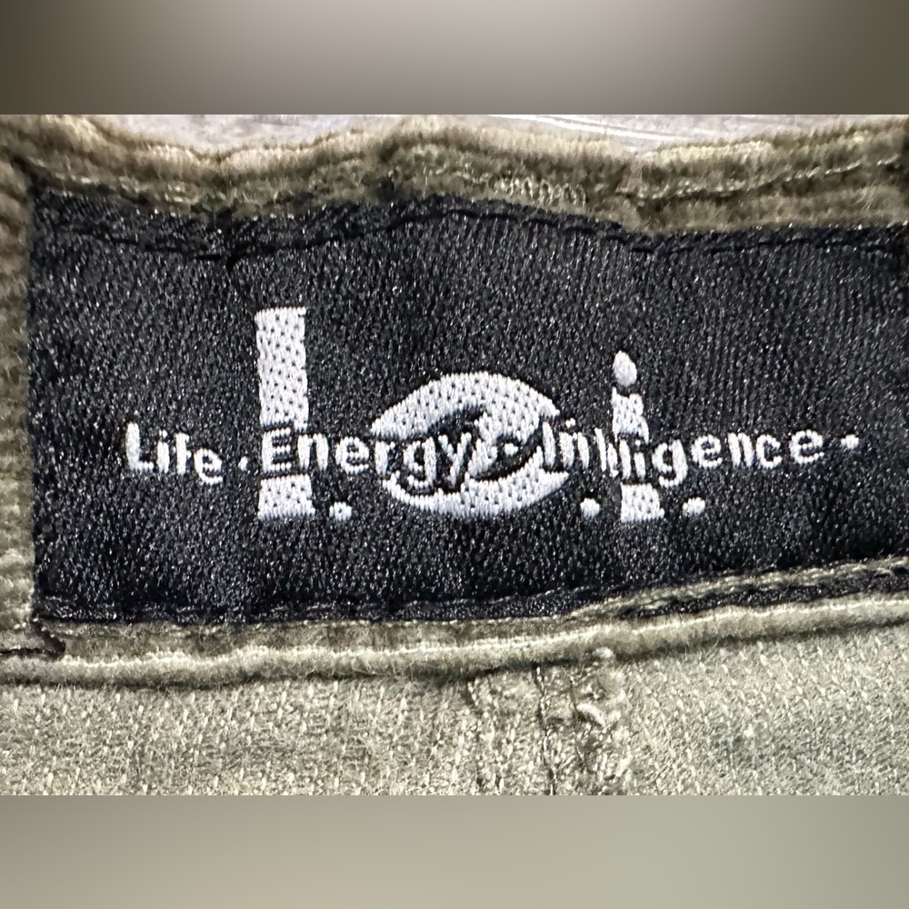 VINTAGE l.e.i. Juniors Corduroy Wide Leg Cargo Pants Army Green Size 9 - Picture 5 of 10